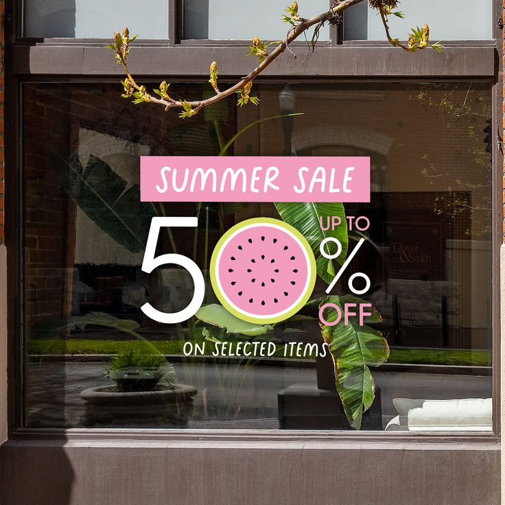 Summer Sale Shop Window Sign - Removable Vinyl Decal - Sale Shop Window Vinyl Sticker - Sale Window Sticker - Promotion Retail Display