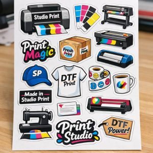 стікер паки на замовлення набір наліпок з логотпом